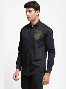 HILO DESIGN - Black Perto Cotton Shirt
