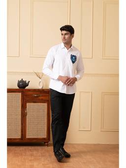 HILO DESIGN - White Fierce Cotton Satin Shirt