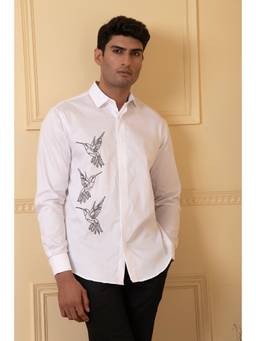 HILO DESIGN - White Aurora Cotton Satin Shirt