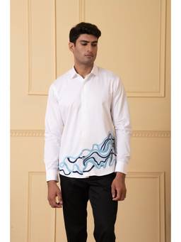 HILO DESIGN - White Celestial Cotton Shirt