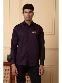HILO DESIGN - Purple Marino Cotton Shirt