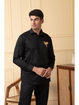 HILO DESIGN - Black Origami Cotton Shirt