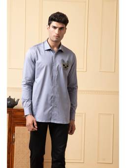 HILO DESIGN - Grey Amigo Cotton Shirt