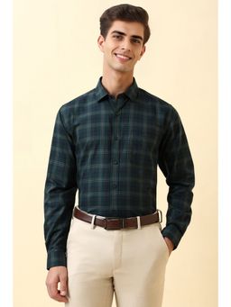 Allen Solly - Men Green Check Full Sleeves Formal Shirt