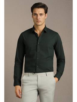 Louis Philippe - Men Green Printed Full Sleeves Casual Shirt