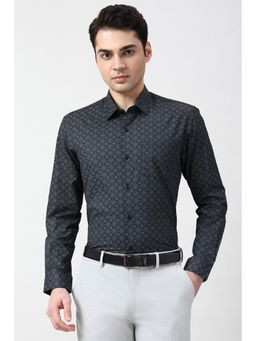 Peter England - Men Black Nuvo Fit Full Sleeves Formal Shirt