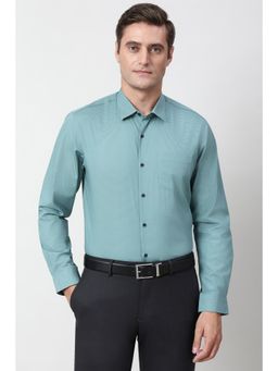 Peter England - Men Light Green Slim Fit Full Sleeves Formal Shirt
