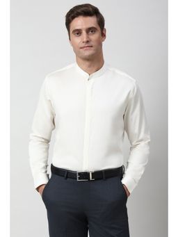 Peter England - Men Off White Slim Fit Full Sleeves Formal Shirt