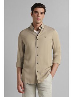 Simon Carter - Beige Solid Casual Shirt