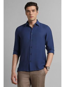 Simon Carter - Navy Blue Solid Casual Shirt