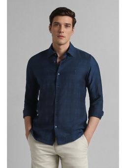 Simon Carter - Navy Blue Textured Casual Shirt