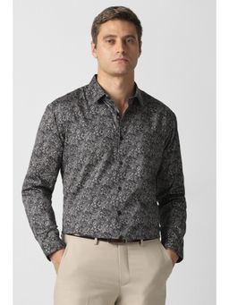 Van Heusen - Men Black Print Full Sleeves Formal Shirt