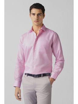 Van Heusen - Men Pink Solid Full Sleeves Formal Shirt