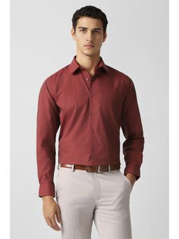 Van Heusen - Men Red Solid Full Sleeves Wedding Shirt