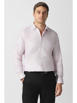 Van Heusen - Men White Print Full Sleeves Formal Shirt