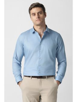 Van Heusen - Men Light Blue Solid Full Sleeves Formal Shirt
