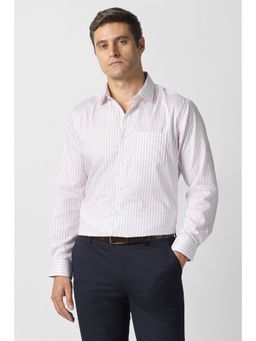 Van Heusen - Men White Stripe Full Sleeves Formal Shirt