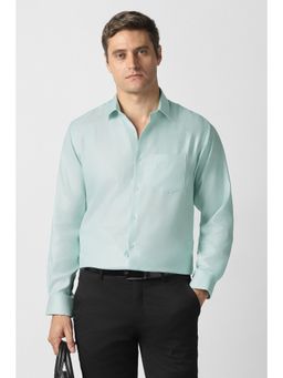 Van Heusen - Men Light Green Textured Full Sleeves Formal Shirt