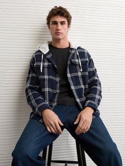 American Eagle - Men Rich Navy Blue Checks Casual Shirt