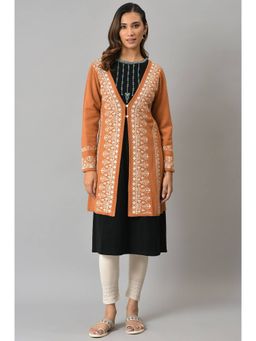 W - Orange Woven Cardigan