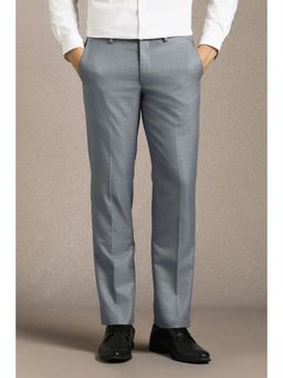 Louis Philippe - Men Grey Flat Front Formal Trouser