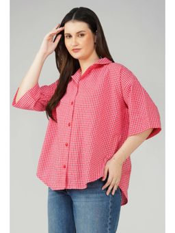 The Clothing Factory - Red Gingham Oversized Shirt