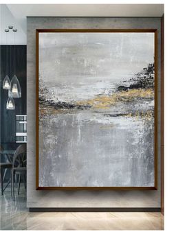 The Art House - Grey Black Printed Abstract Wood Wall Art