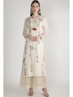 Gopi Vaid - Off white Embroidered Tunic - Customisable
