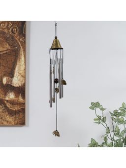 HomeTown - Jewel Metal Elephant Bell Windchime in Antique Gold Colour