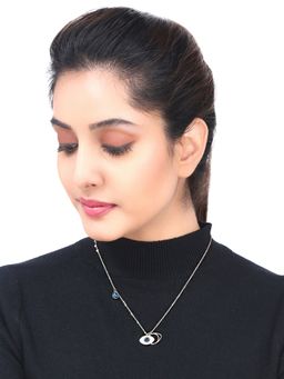 Yellow Chimes - Rose Gold-Plated Evil Eye Crystal Necklace