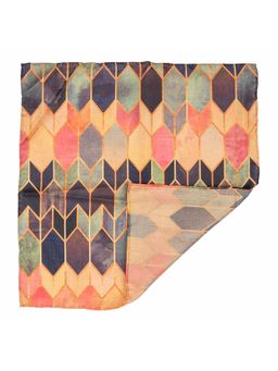 The Tie Hub - Arrow Tip Blue and Orange silk and Cotton Pocket Square