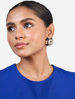Isharya - Optic Crystal Studs In 18KT Gold and Signature Colored Plating