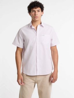 Guess - Men Pink Stripes Pure Cotton Regular Fit Shirt