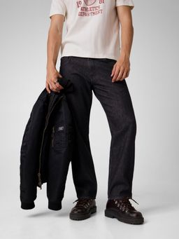 Guess - Men Black Solid/Plain Pure Cotton Regular Fit Jeans