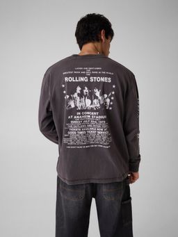 Guess - Men Black Printed Pure Cotton Oversized Fit T-Shirt