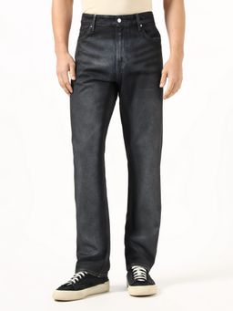 Guess - Men Charcoal Solid/Plain Pure Cotton Regular Fit Jeans