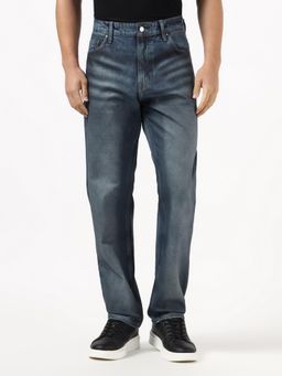 Guess - Men Blue Solid/Plain Pure Cotton Regular Fit Jeans