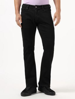 Guess - Men Black Solid/Plain Pure Cotton Straight Fit Jeans