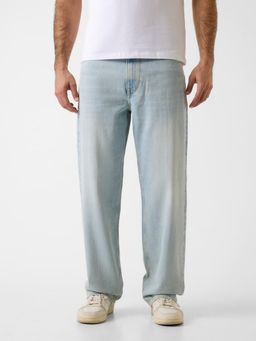 Guess - Men Blue Solid/Plain Pure Cotton Loose Fit Jeans
