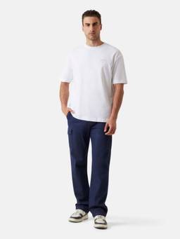 Guess - Men Blue Solid/Plain Cotton Blend Regular Fit Jeans