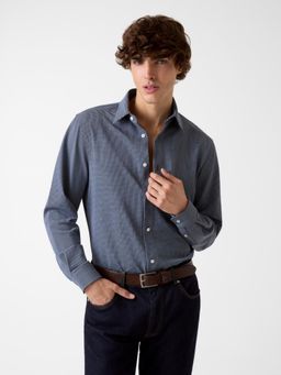 Guess - Men Blue Checks Cotton Regular Fit Shirt