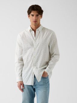 Guess - Men White Stripes Pure Cotton Regular Fit Shirt
