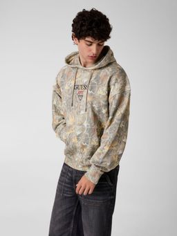 Guess - Men Multi-Color Printed Pure Cotton Regular Fit Hoodie