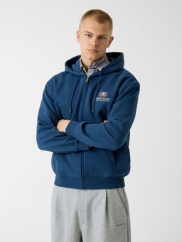 Guess - Men Blue Printed Pure Cotton Regular Fit Jacket