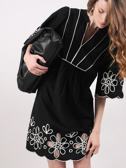 green emerald velvet dress SUGARLIPS Women's Montana Embroidered Shift Dress, Black, S at Amazon  Women's Clothing store