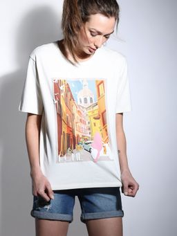 VERO MODA - White Graphic Print T-Shirt