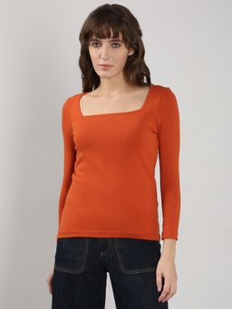 VERO MODA - Orange Square Neck Top