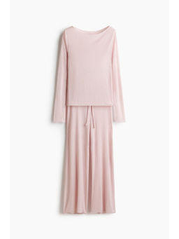 H&M - Women Pink Ribbed pyjamas and Top