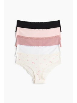 H&M - Women Multi-Color 5-pack cotton hipster briefs