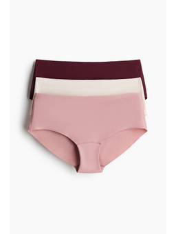 H&M - Women Pink 3-pack invisible hipster briefs with Lycra®